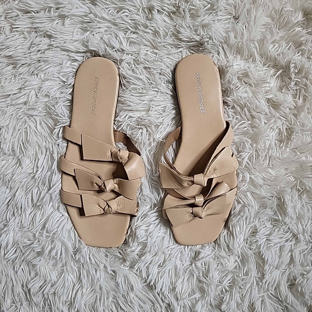 Jeffrey Campbell Sandals Lynx Slides Leather Bows Sandals Women's Cute - 8 - Picture 2 of 11